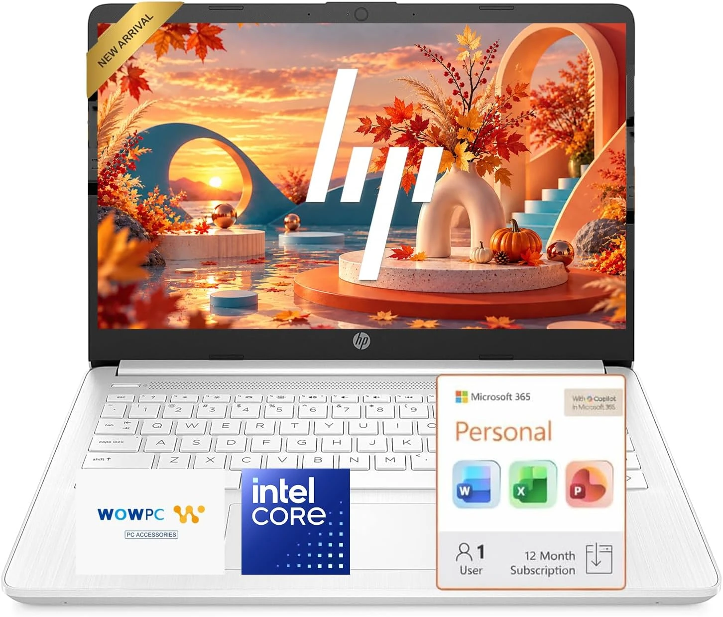 HP 14 inch Laptop, 2027 Edition, Intel N150 CPU, 4GB RAM, 128GB SSD, 1TB Cloud Storage, Long Battery Life, Win 11 with Microsoft 365