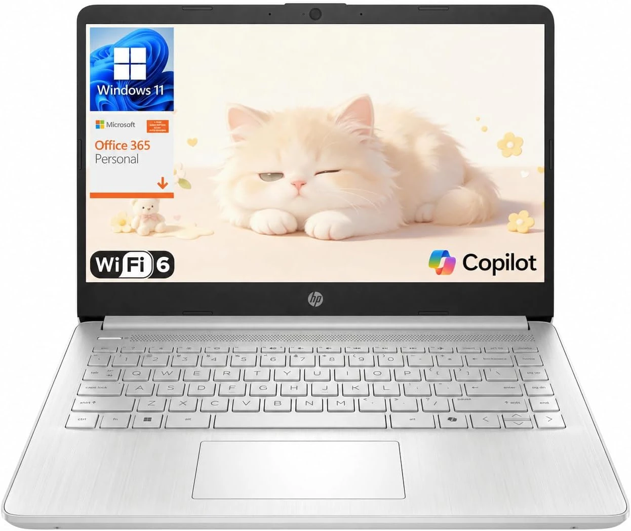 HP 14" 2026 Laptop, Intel Processor, Copilot AI, Office 365, 128GB Storage