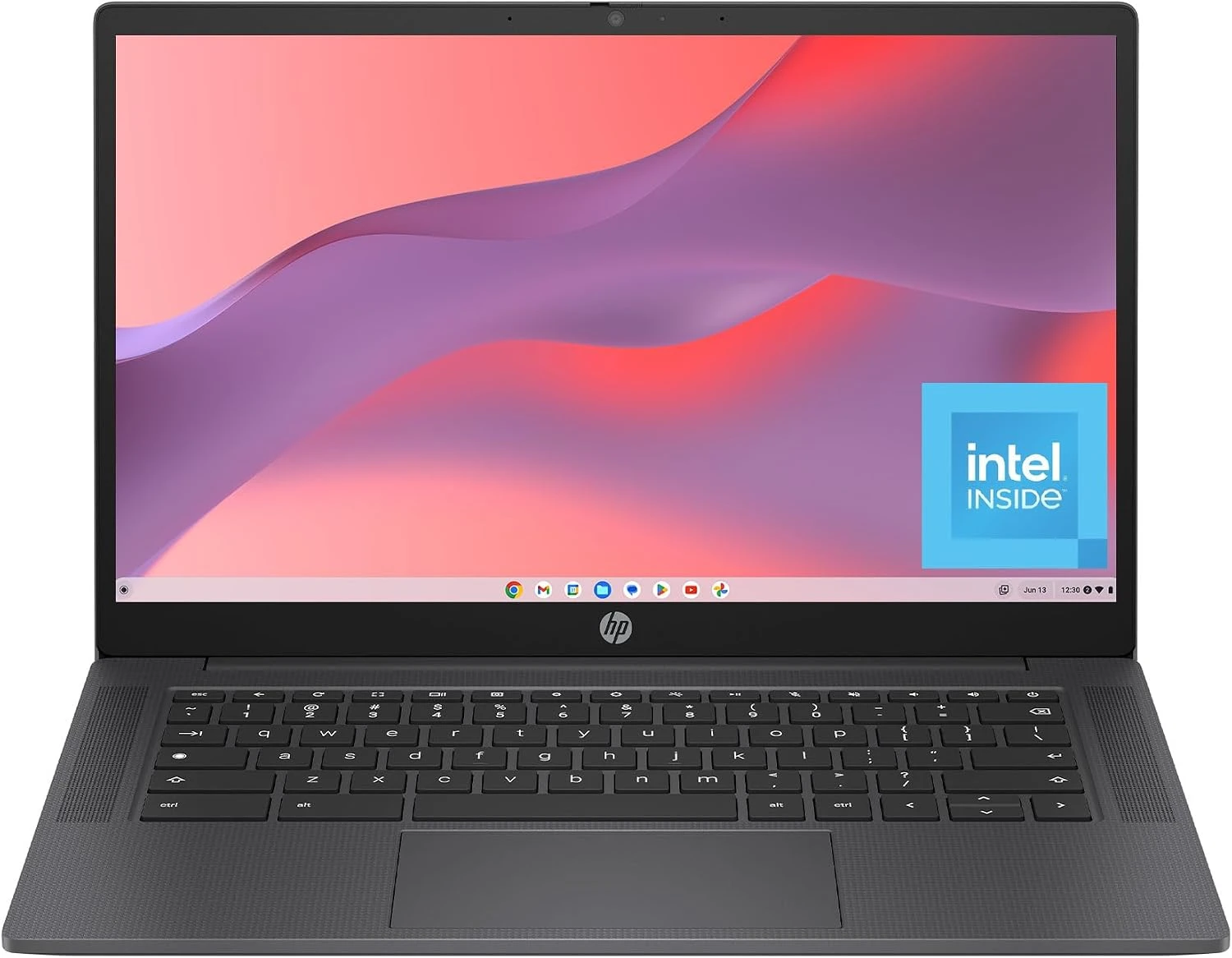 HP Chromebook 14 inch Laptop, HD Display, Intel Processor N100, 8 GB RAM, 128 GB UFS, UHD Graphics, Chrome OS, Chalkboard Gray, 14a-nf0099nr