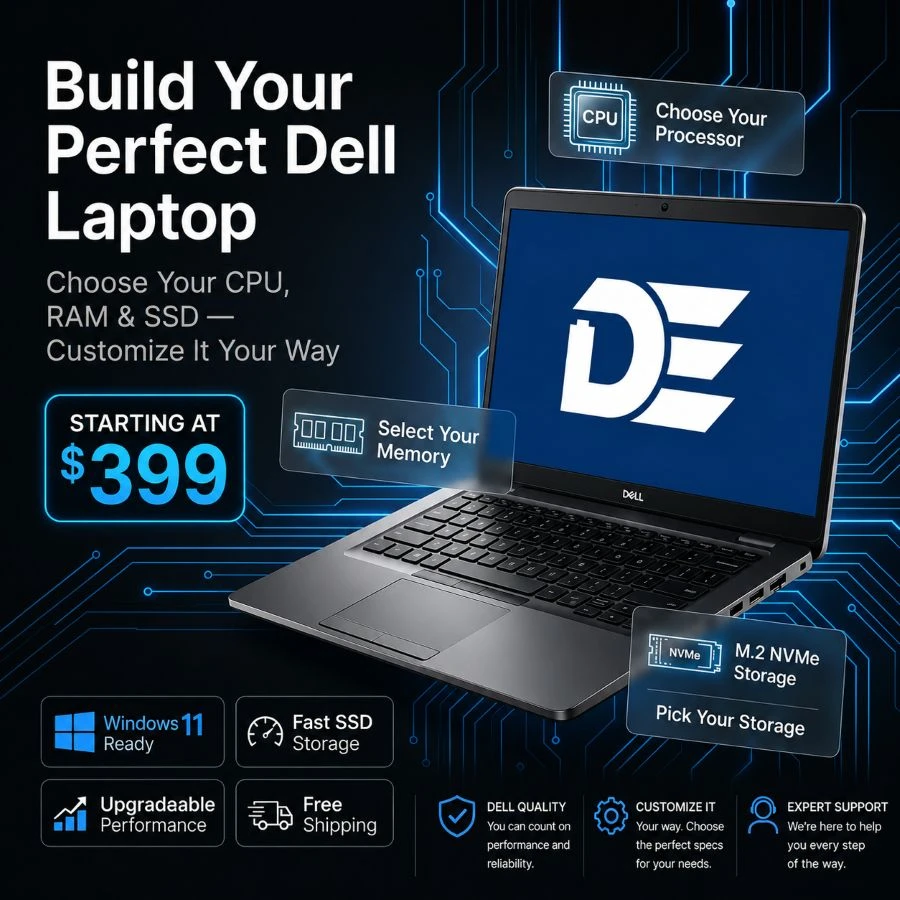 Custom Dell Latitude 14" Business Laptop Windows 11 Pro | Choose Your CPU, RAM, SSD