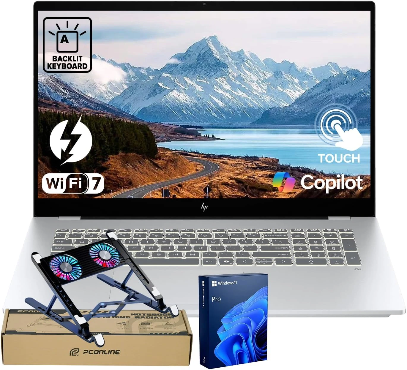 HP OmniBook 7 17.3" FHD Touchscreen Laptop, Intel Core Ultra 7 258V, 32GB DDR5 RAM, 1TB SSD, Renewed
