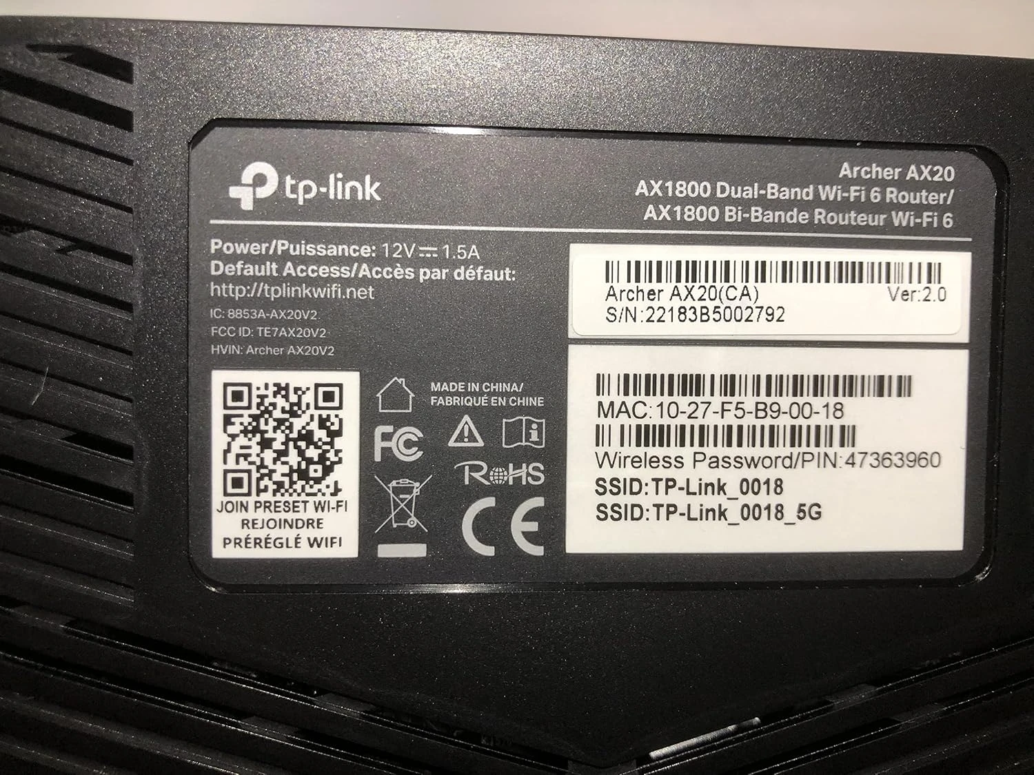 TP-Link Archer AX20 AX1800 Smart Dual-Band Wi-Fi 6 Router (Renewed)