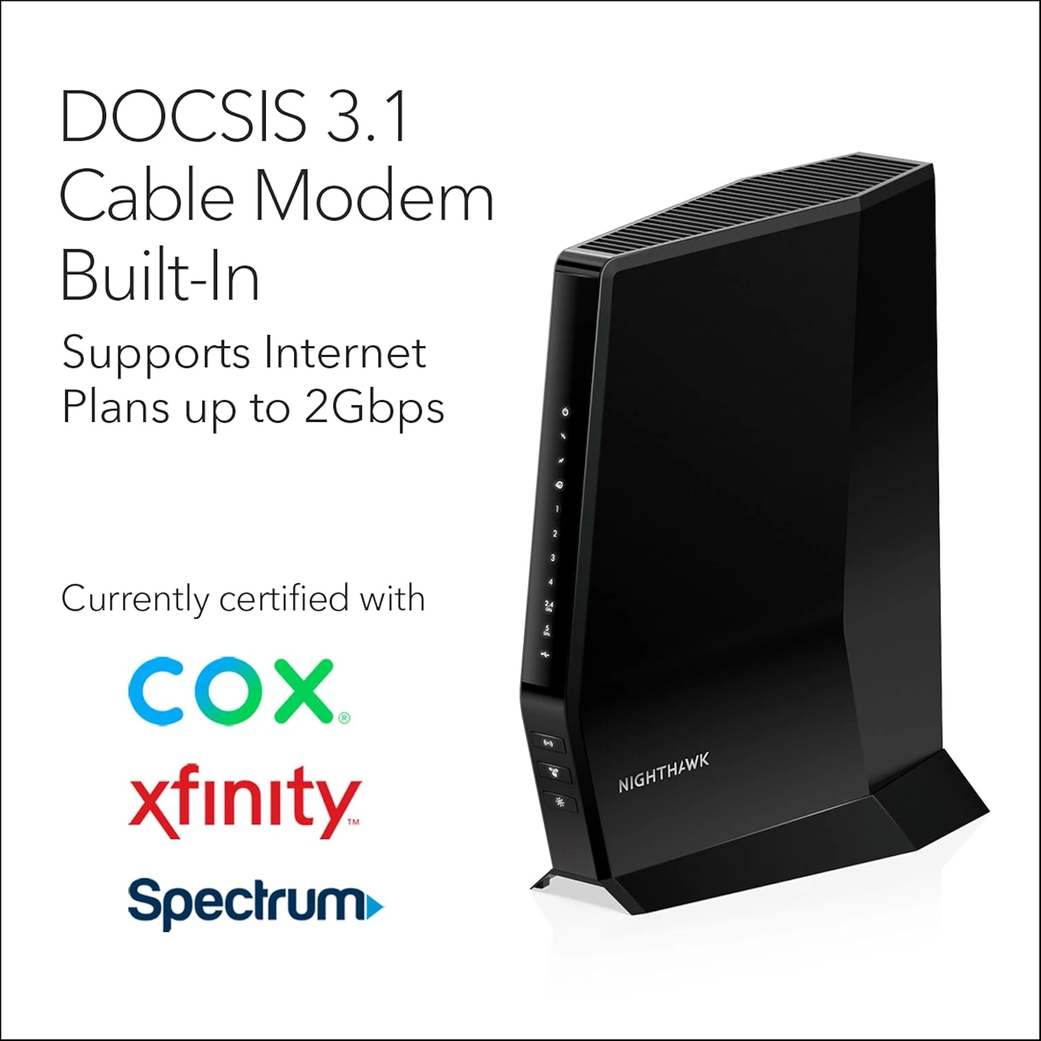 NETGEAR Nighthawk CAX30S AX2700 WiFi 6 Cable Modem Router [Up to 2.7Gbps] (Renewed)